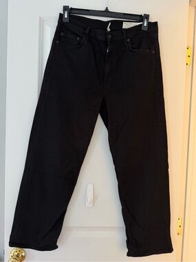 rag & bone Harlow Mid Rise Ankle Straight Jeans Black Size 32